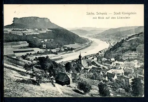 AK Königstein LK Sächsische Schweiz-Osterzgebirge Totalansicht um 1920 #HK496