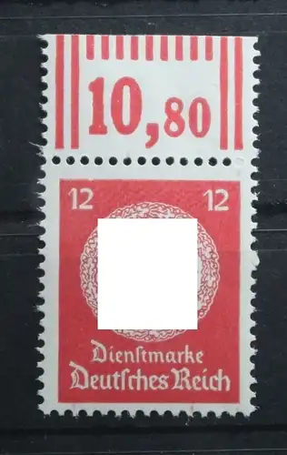 Deutsches Reich Dienstmarken 172 W OR 2'9'2 postfrisch Oberrand #TN590