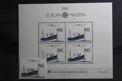 Portugal Madeira 118 a, Block 9 mit 118b postfrisch #TN280