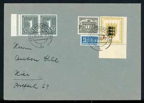 Bund Brief mit 212 Eckrand u. A. Mischfrankatur #HK324