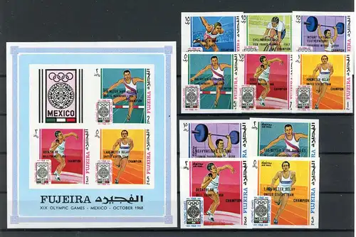 Fujeira 292-301 B, Block E9 postfrisch Olympia #ID325