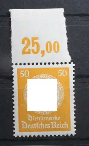 Deutsches Reich Dienstmarken 143P OR ndgz postfrisch Oberrand #TN570