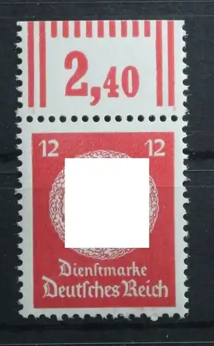 Deutsches Reich Dienstmarken 172 W OR 2'9'2 postfrisch Oberrand #TN582