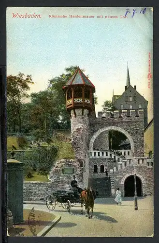 AK Wiesbaden Römische Heidenmauer 1910 #HO510