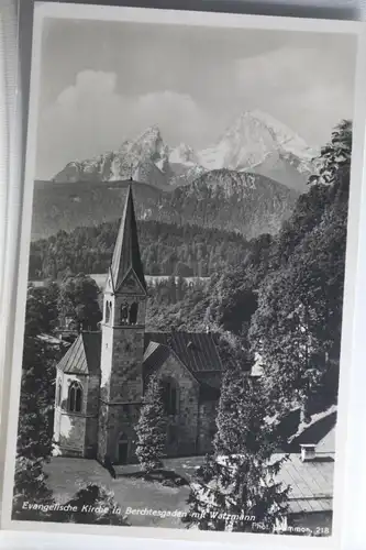 AK Berchtesgaden Evangelische Kirche mit Watzmann #PG885