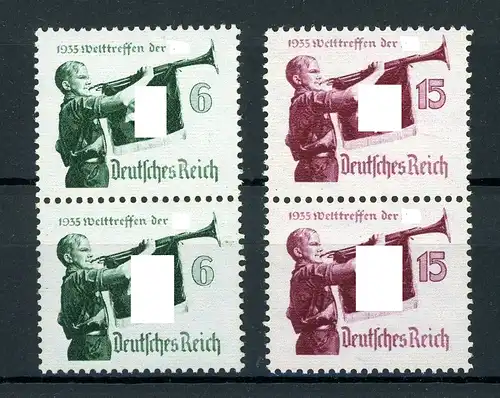 Deutsches Reich senkr. Paar 584-585 y postfrisch #HS033