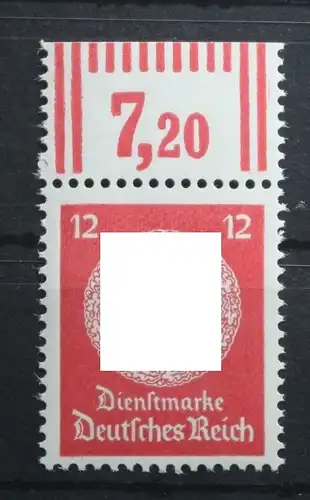Deutsches Reich Dienstmarken 172 W OR 2'9'2 postfrisch Oberrand #TN587