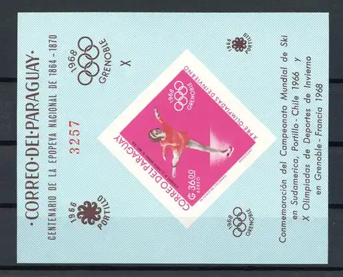 Paraguay Block 92 postfrisch Olympia #ID364