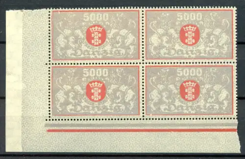 Danzig 4er Block Eckrand 122 postfrisch #HO805