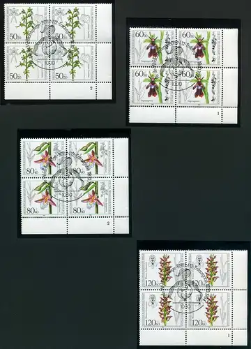 Berlin 4er Blöcke 724-27 Formnummern Ersttagssonderstempel #HS008