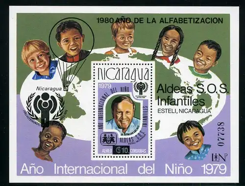 Nicaragua Block 133 postfrisch Jahr des Kindes #HO659