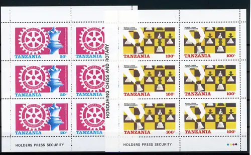 Tansania 313-314 postfrisch als Kleinbogen Schach #GI784