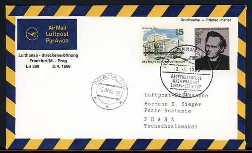 Bund Lufthansa Erstflug Frankfurt-Prag 2.4.66 504 #HO560