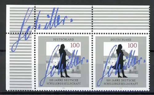 Bund 1792 I postfrisch Plattenfehler im waag. Paar Eckrand #HO823