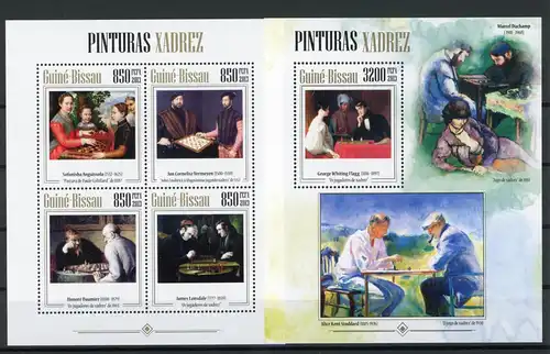 Guinea Bissau 6823-6826, Block 1198 gestempelt als Kleinbogen Schach #GI759