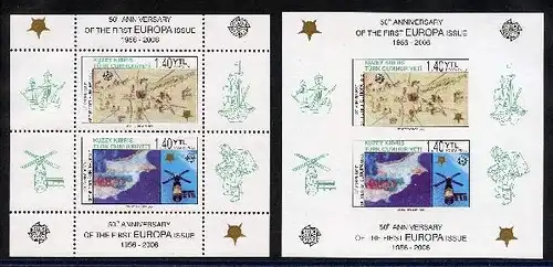 türk. Zypern Block 24 A+B postfrisch 50 Jahre Europamarken #HO687