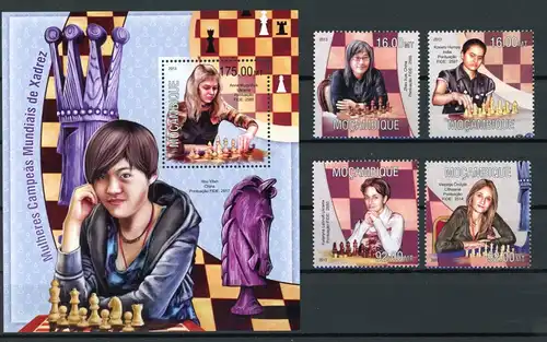 Mosambik 6772-6775, Block 794 postfrisch Schach #GI767