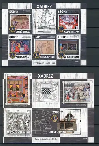 Guinea Bissau Klb. 4617-4621 B, Block 751 B postfrisch Schach #Scha5111