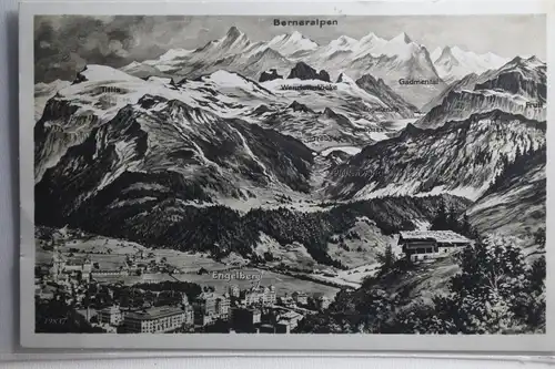 AK Engelberg Ortsansicht mit Berneralpen 1930 #PH029