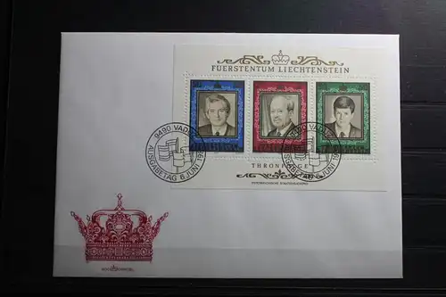 Liechtenstein Block 13 mit 942-944 gestempelt als FDC #TQ220