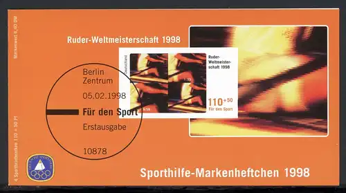 Bund Sportmarkenheftchen 1998 mit 1970 postfrisch #HO881