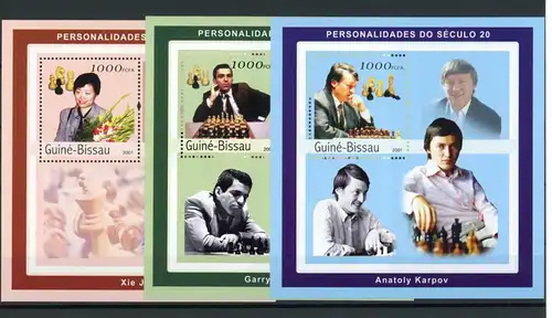 Guinea Bissau 1959,61,64 postfrisch Einzelblöcke Schach #GI725