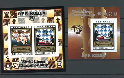 Korea 2074-2075, Block 89 B postfrisch als Kleinbogen Schach #GI735