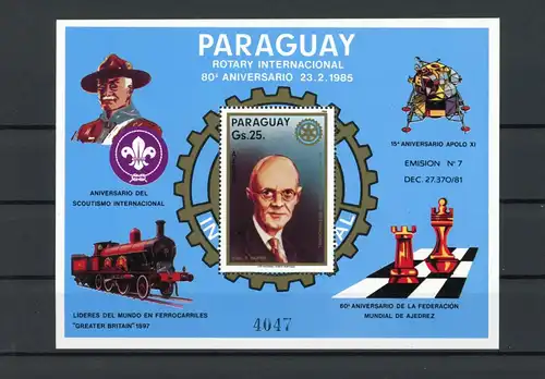 Paraguay Block 412 gestempelt Schach #GI796