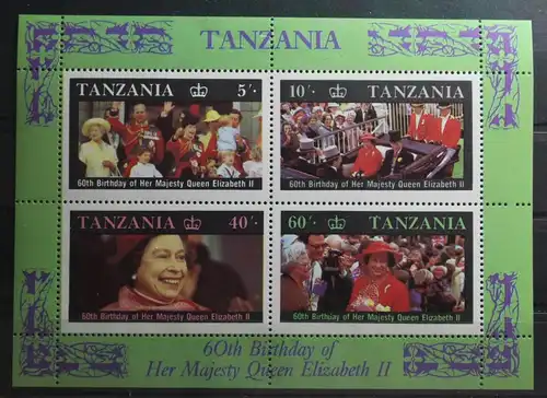 Tansania Block 64 mit 391-394 postfrisch #TQ347