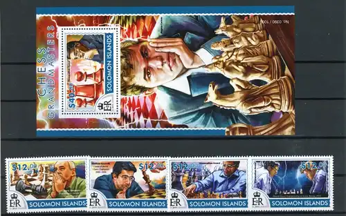Salomon Inseln 3232-3235, Block 428 postfrisch Schach #GI775