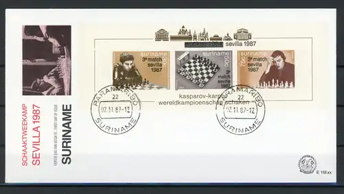 Surinam Block 46 Schach Ersttagesbrief/FDC #GI823