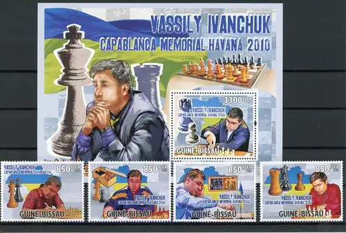 Guinea Bissau 4905-4908, Block 823 postfrisch Schach #GI755