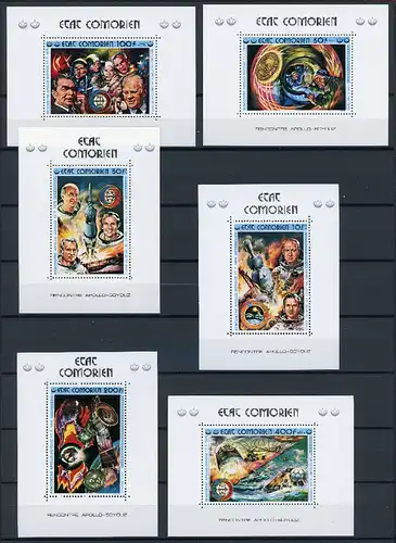 Komoren Einzelblöcke 248-253 A postfrisch Apollo - Sojus #GF713