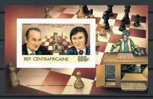 Zentralafrikanische Republik 212 B Schach Ersttagesbrief/FDC #GI790