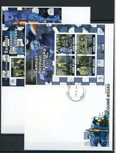 Guinea Bissau Klb. 5288-5291 B und Schach Ersttagesbrief/FDC #Scha5118