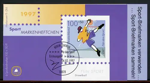 Bund Sportmarkenheftchen 1997 mit 1900 postfrisch #HO878