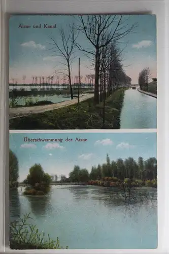 AK Aisne Mehrbildkarte (Kanal - Überschwemmung) 1916 #PH345