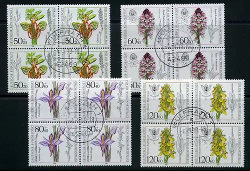 Bund 4er Blöcke 1225-1228 gestempelt #HO930