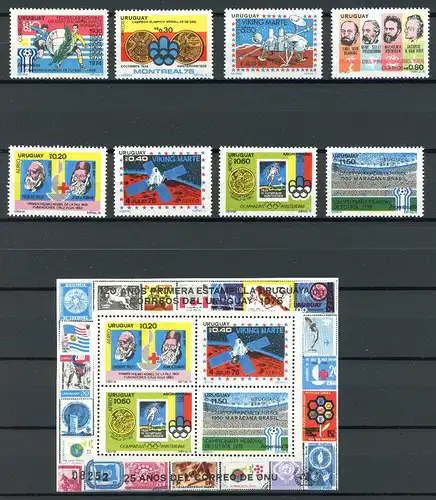 Uruguay 1432-1439 + Bl. 31 postfrisch Viking-Programm #GF700