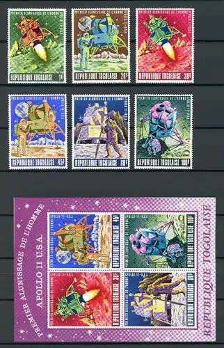 Togo 703+08 A + Bl. 40 postfrisch Apollo 11 #GF704
