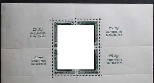 Deutsches Reich Block 11 postfrisch Ecke oben rechts geknickt #TQ744