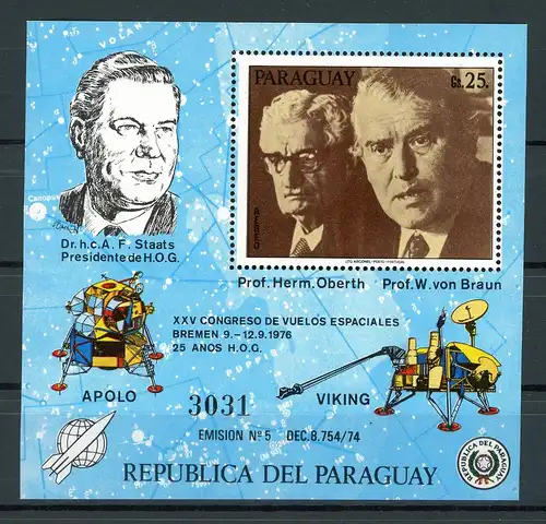 Paraguay Block 285 postfrisch Viking-Programm #GE743