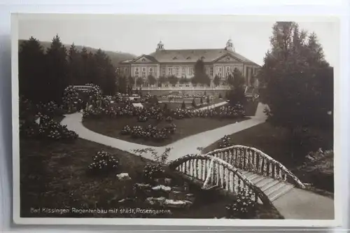 AK Bad Kissingen Regentenbau mit städt. Rosengarten 1956 #PH249
