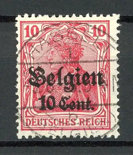 Deutsche Besetzung LP Belgien 14 c I gestempelt geprüft Hey #HO284