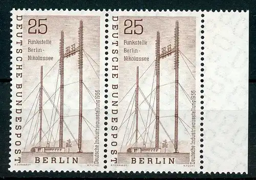 Berlin waag. Paar Bogenrand rechts 157 postfrisch #HU537