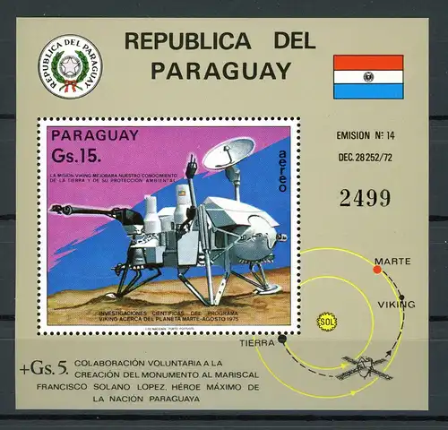 Paraguay Block 258 postfrisch Viking-Programm #GE745