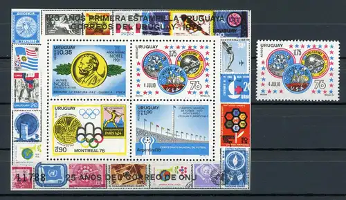 Uruguay 1441 + Block 32 postfrisch Apollo - Sojus #GE783