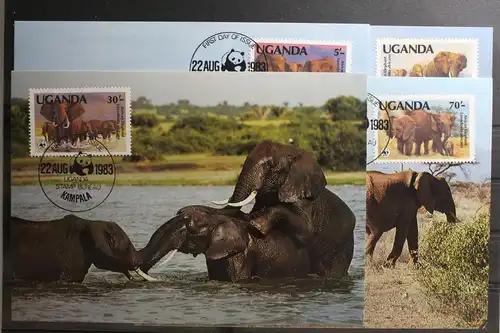 Uganda 361 A-364 A gestempelt als FDC #TU470