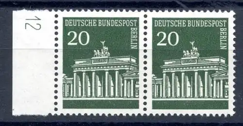 Berlin 287 DZ 12 postfrisch waag. Paar #HU510