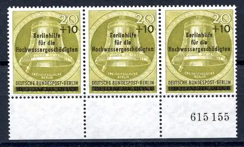 Berlin 3er Streifen 155 postfrisch Teil-HAN #HU509